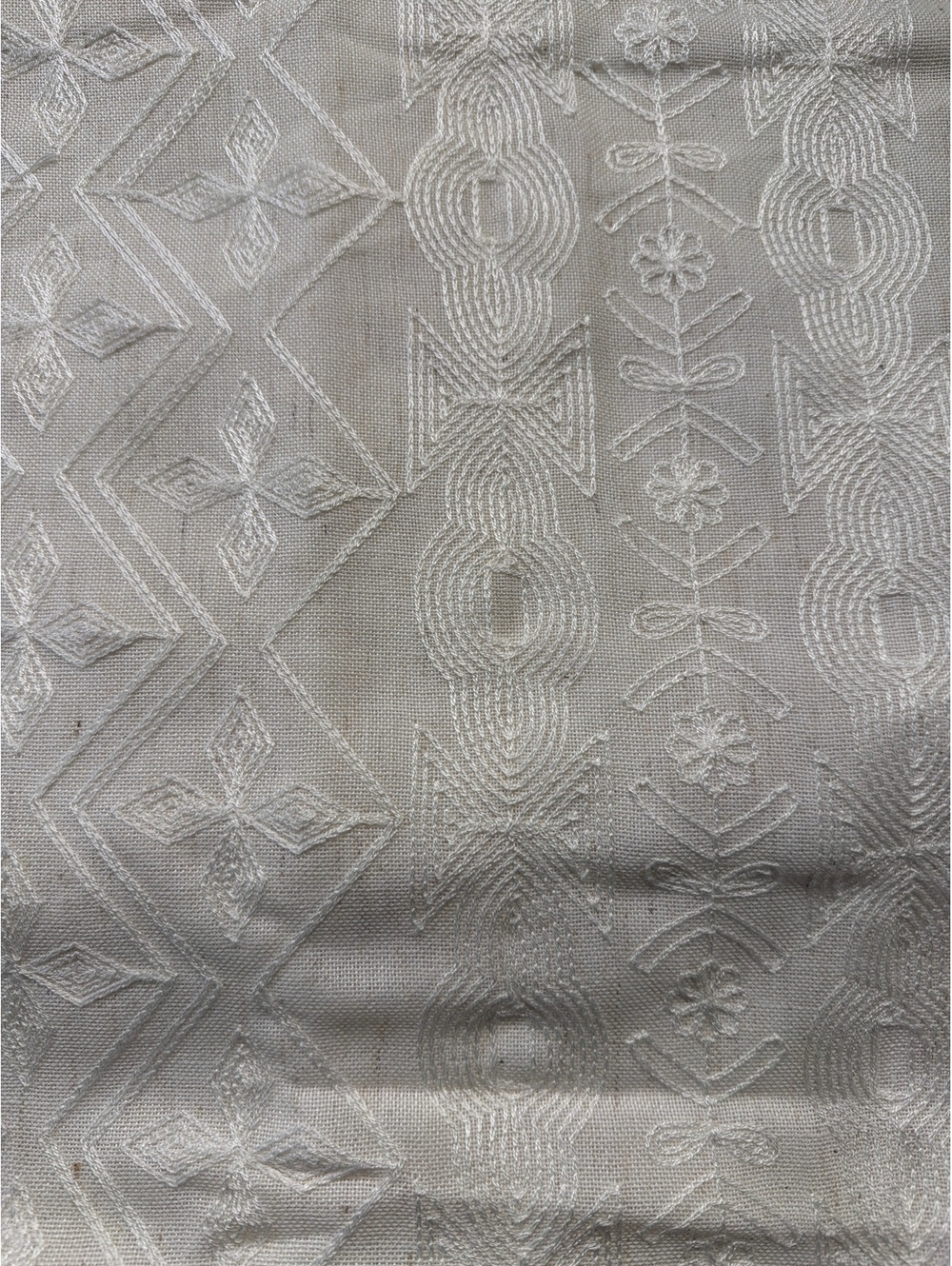 Ivory Linen Patterned Curtain Panels (2) with Grommets, 52" x 96" NICETOWN New
